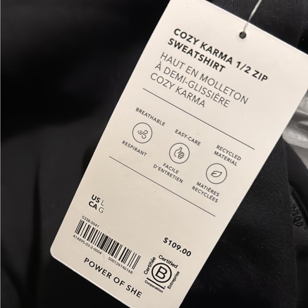 Athleta Cozy Karma 1/2 Zip Sweatshirt // Black - Picture 13 of 14